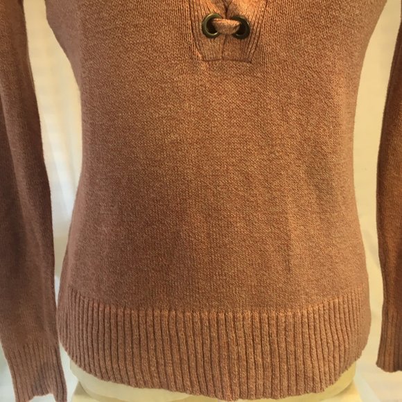 American Eagle Outfitters Long Sleeve Knit Pullover Lightweight Sweater Pink XS - Picture 6 of 14
